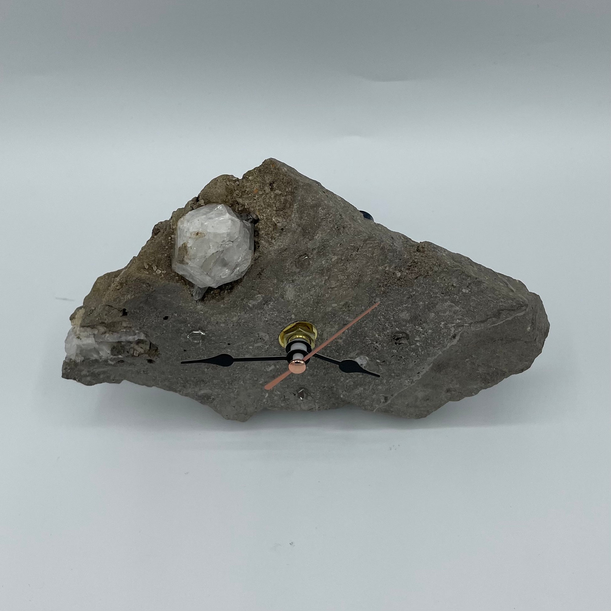 Quartz Clock with Herkimer Diamonds; on a Herkimer Diamond Specimen