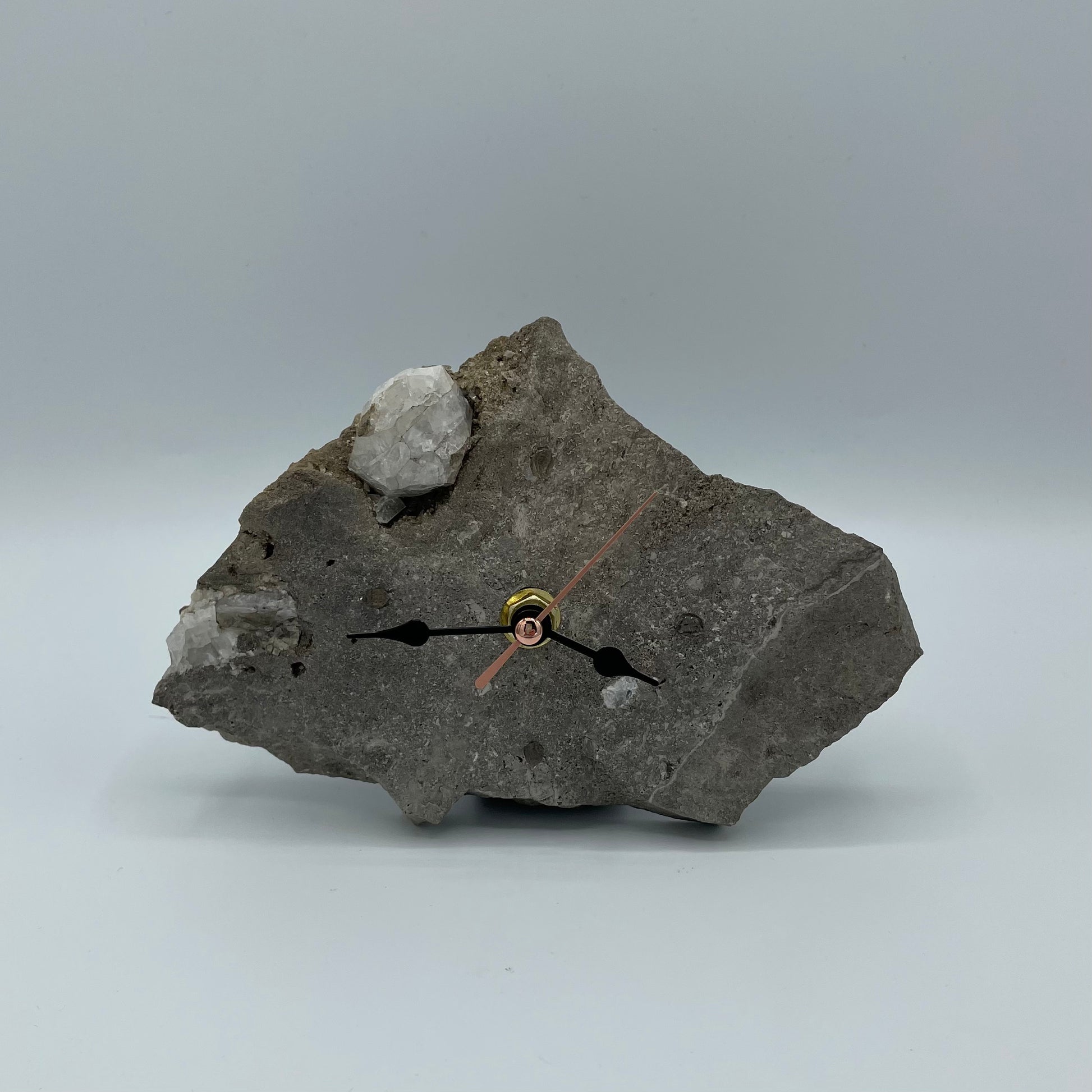 Quartz Clock with Herkimer Diamonds; on a Herkimer Diamond Specimen