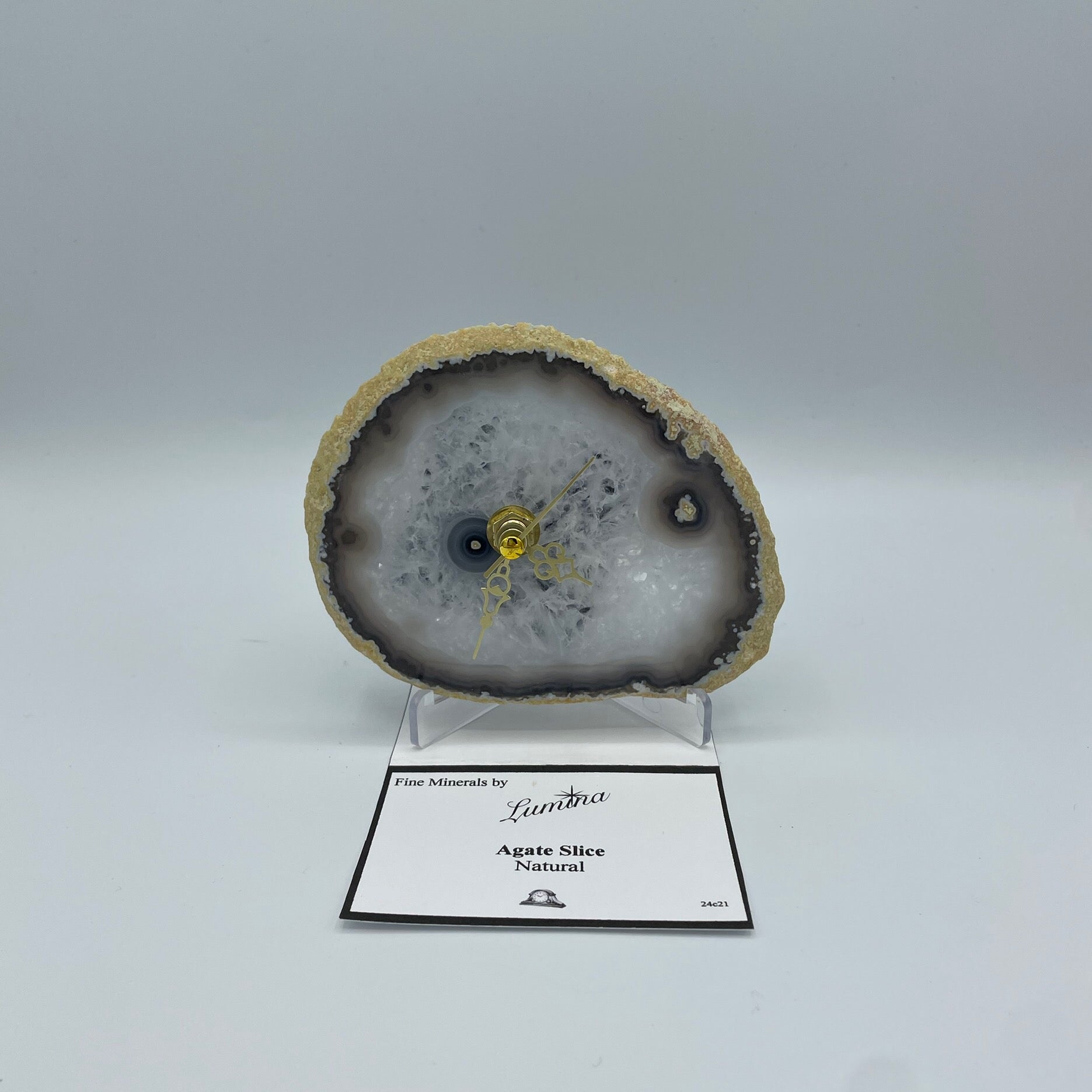 Quartz Clock with Natural Agate