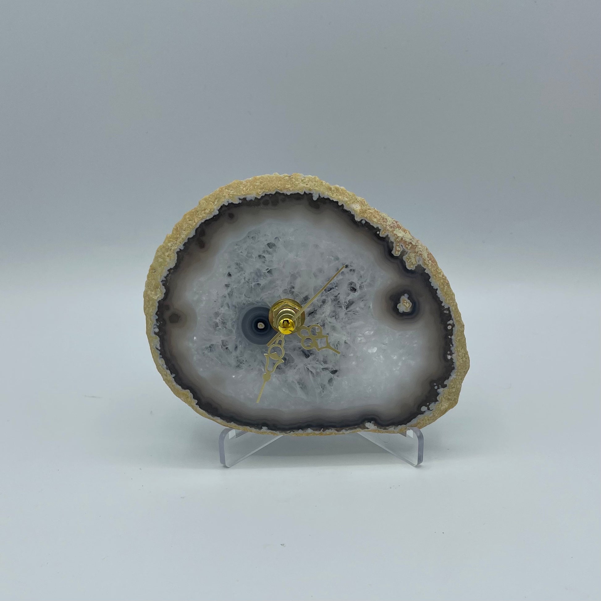 Quartz Clock with Natural Agate