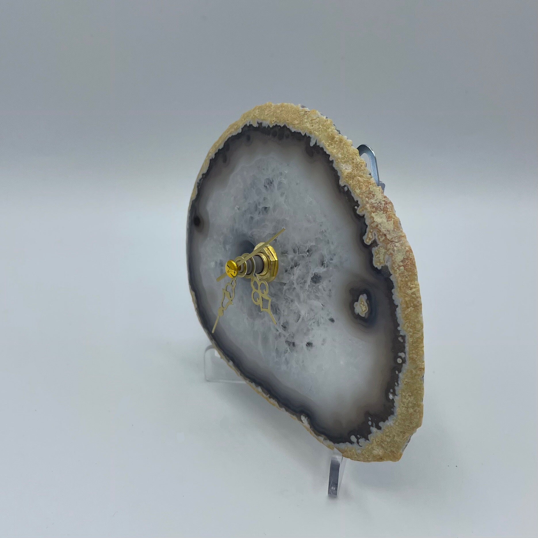 Quartz Clock  with Natural Agate