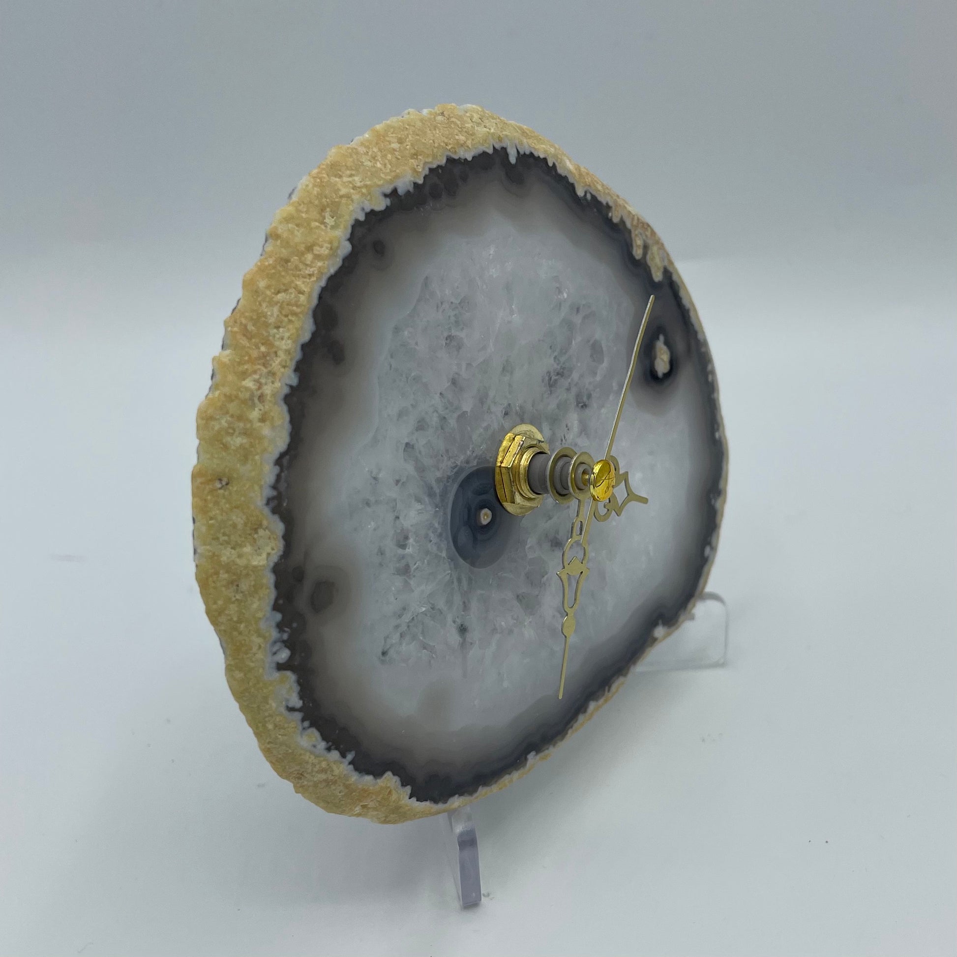 Quartz Clock  with Natural Agate