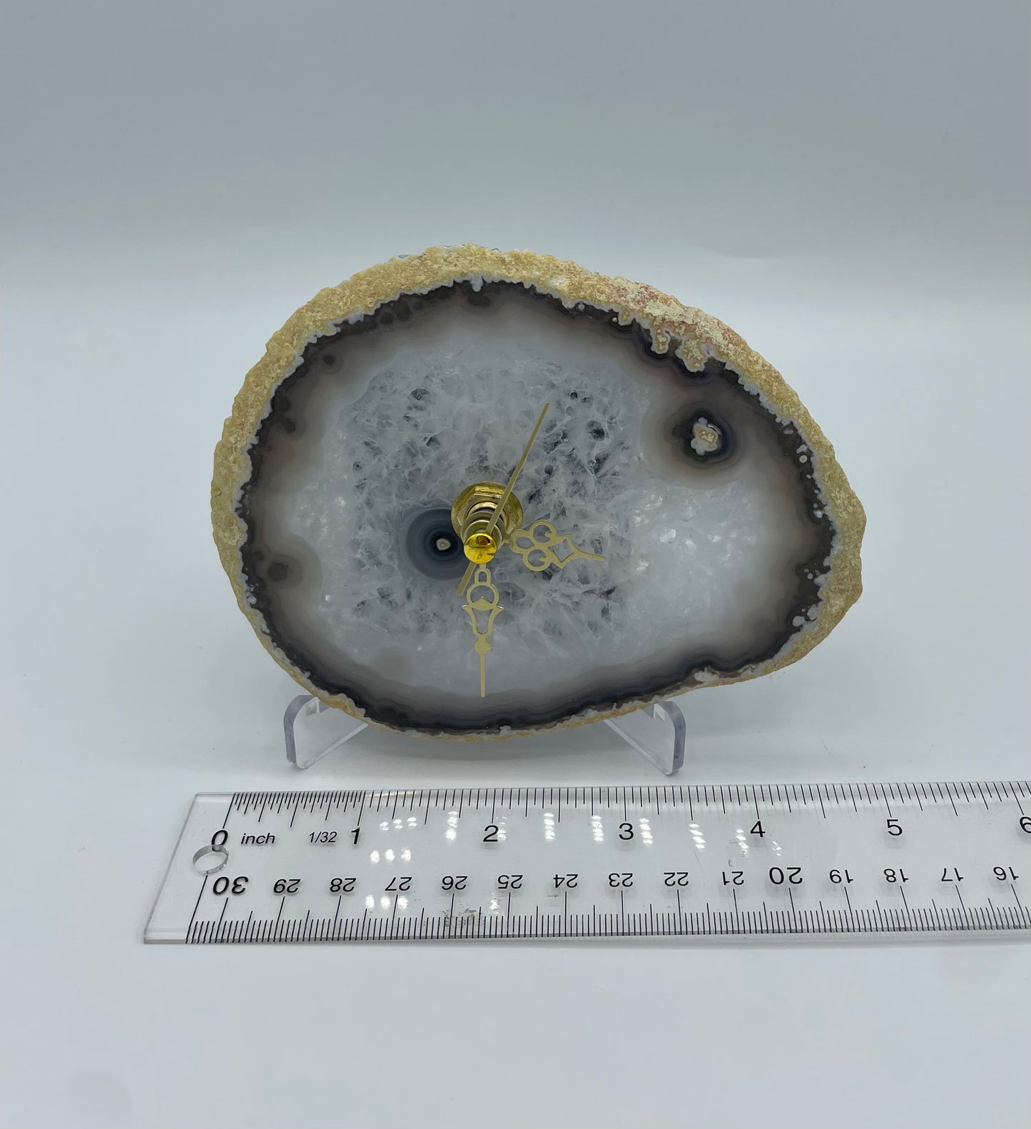 Quartz Clock with Natural Agate
