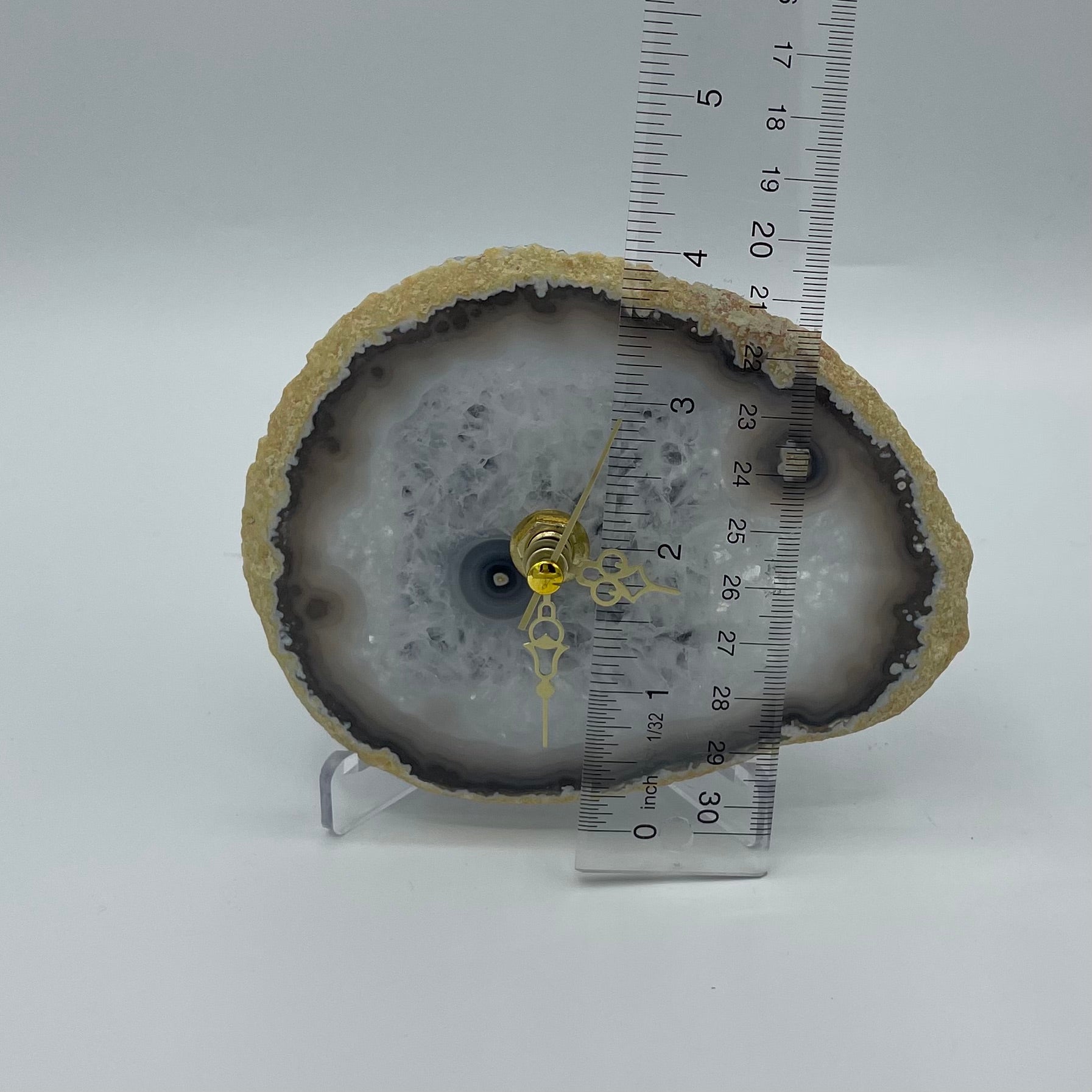 Quartz Clock with Natural Agate