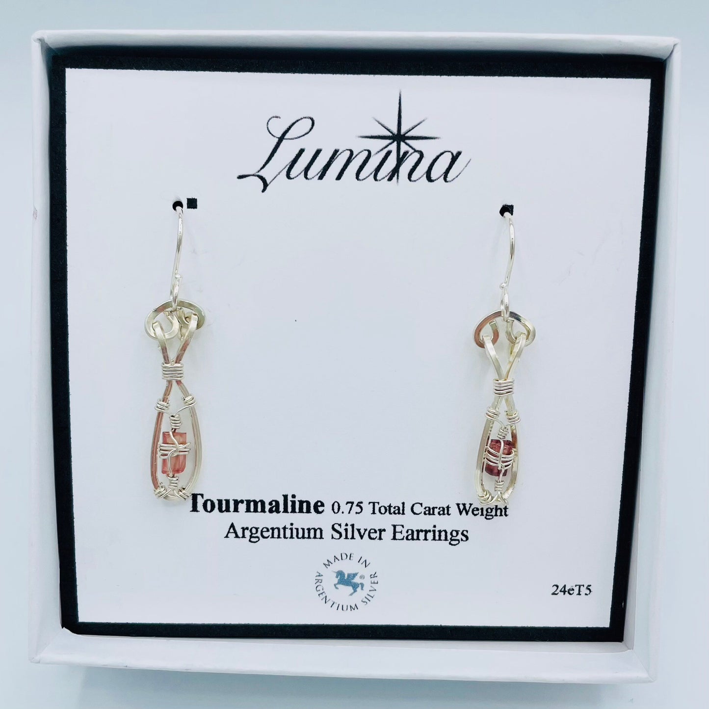 Pink Tourmaline Argentium Silver Earrings