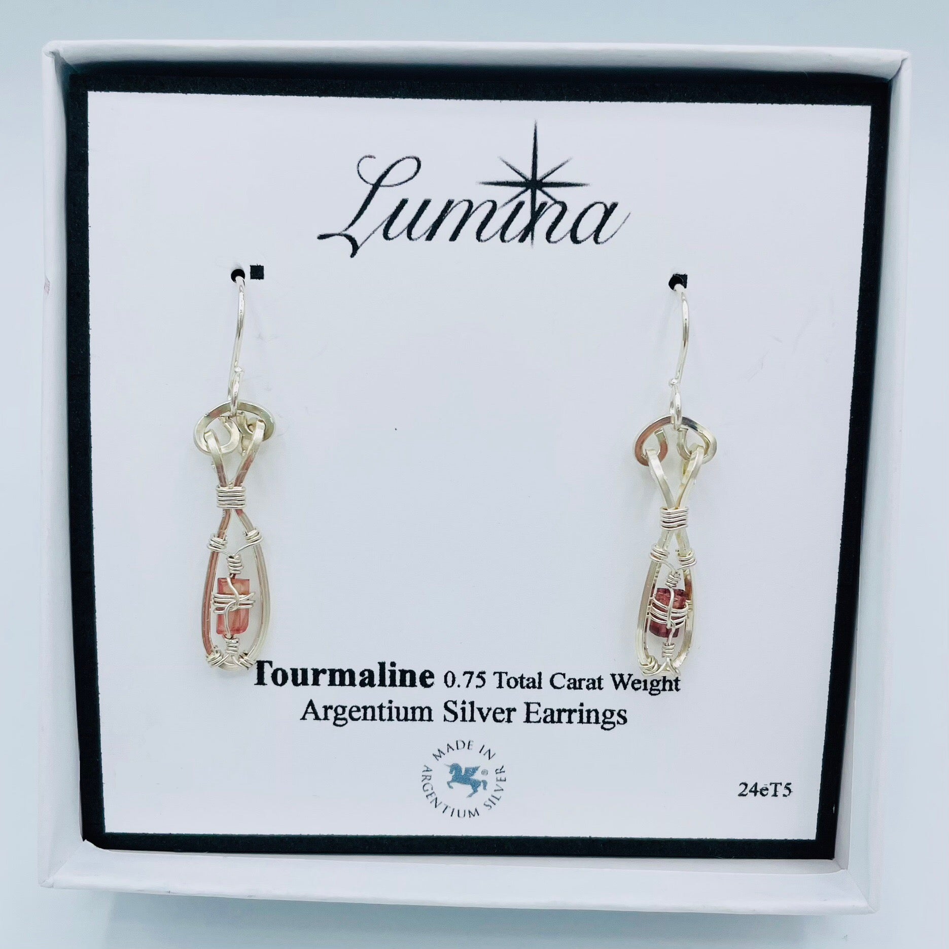 Pink Tourmaline  Argentium Silver Earrings