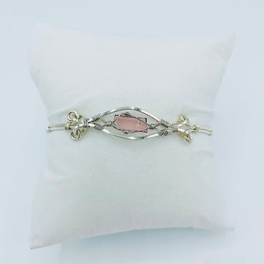 Pink Tourmaline Argentium Silver Bracelet