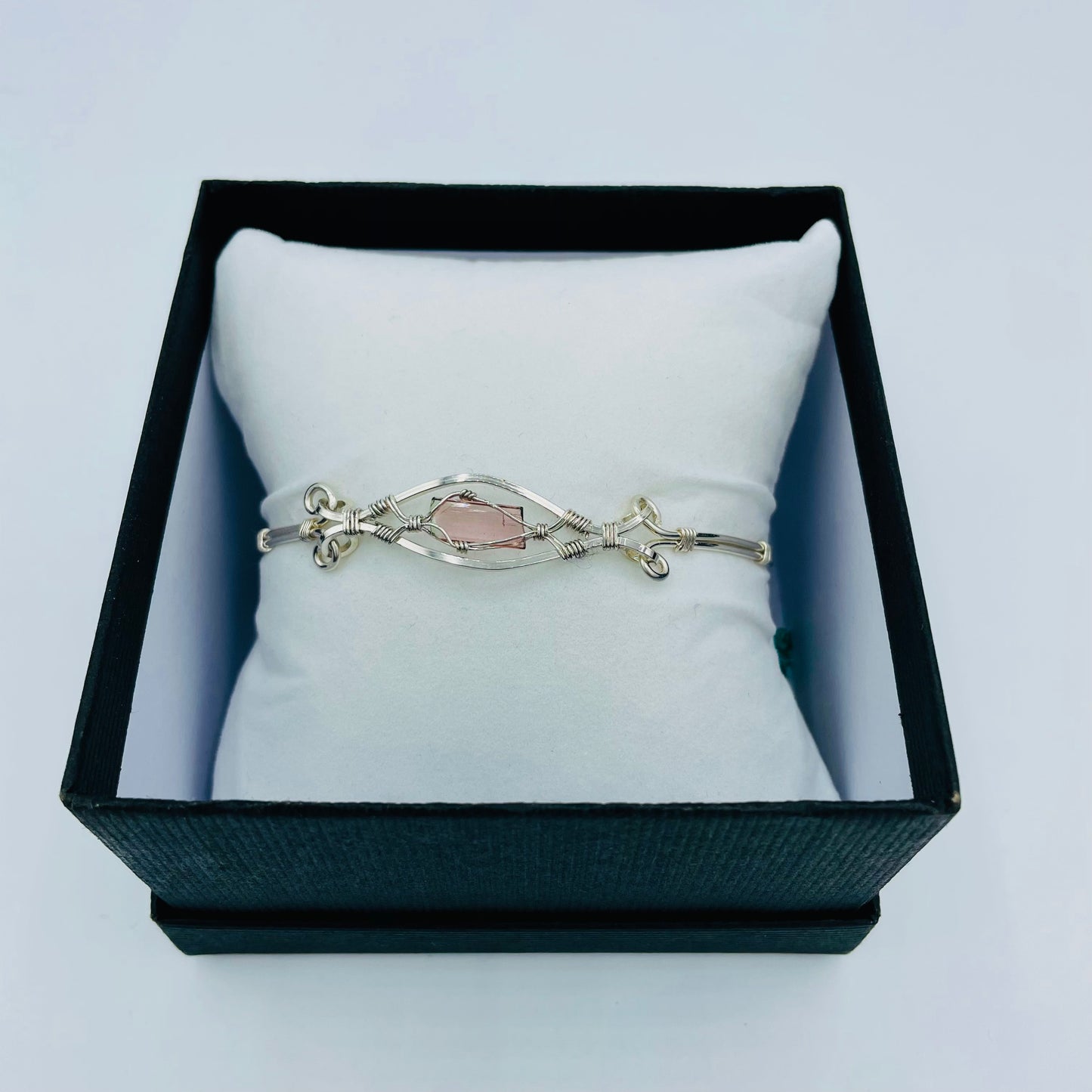 Pink Tourmaline Argentium Silver Bracelet