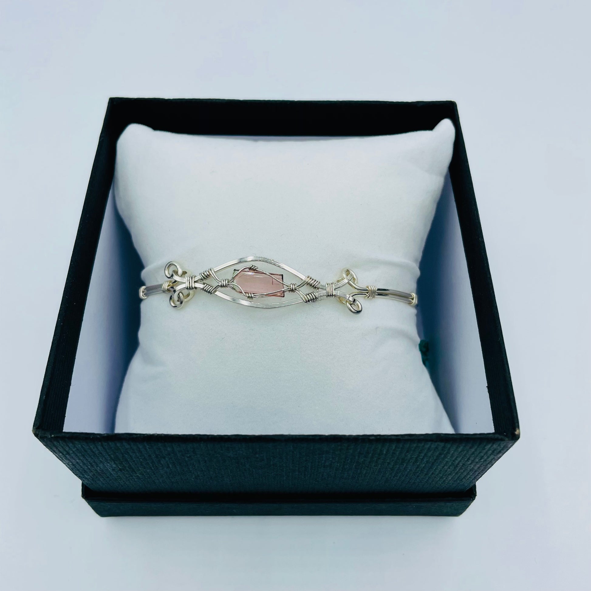 Pink Tourmaline Argentium Silver Bracelet