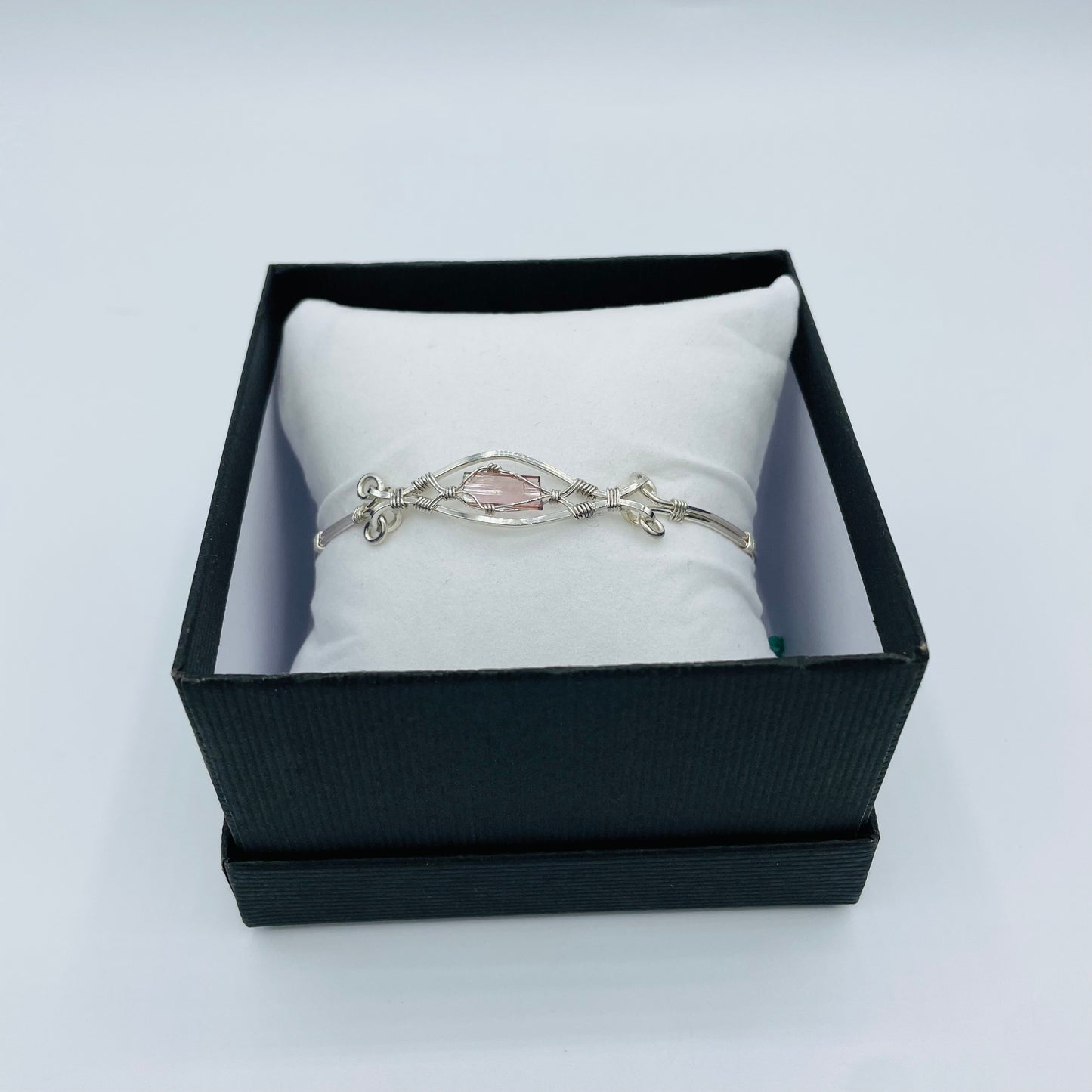 Pink Tourmaline Argentium Silver Bracelet
