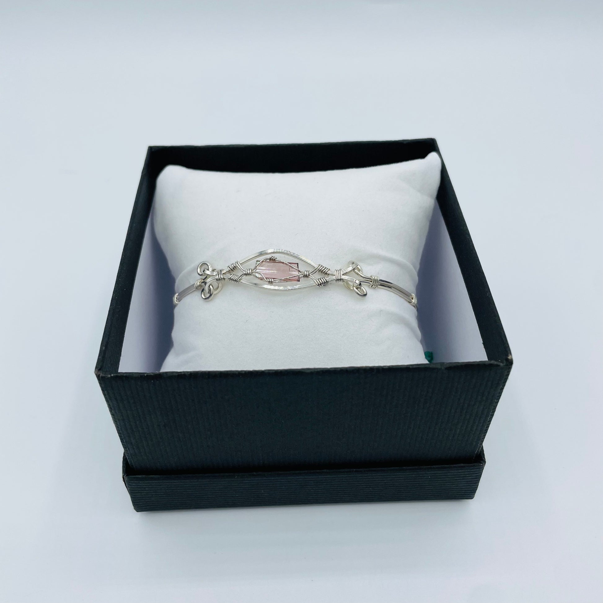Pink Tourmaline Argentium Silver Bracelet