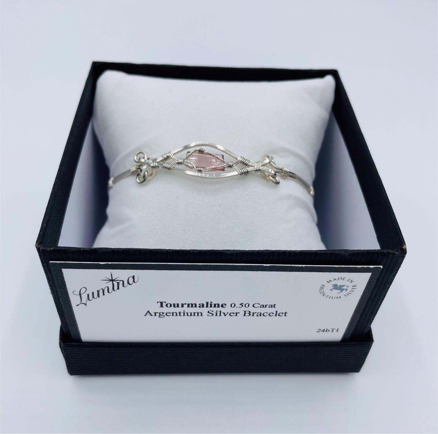 Pink Tourmaline Argentium Silver Bracelet