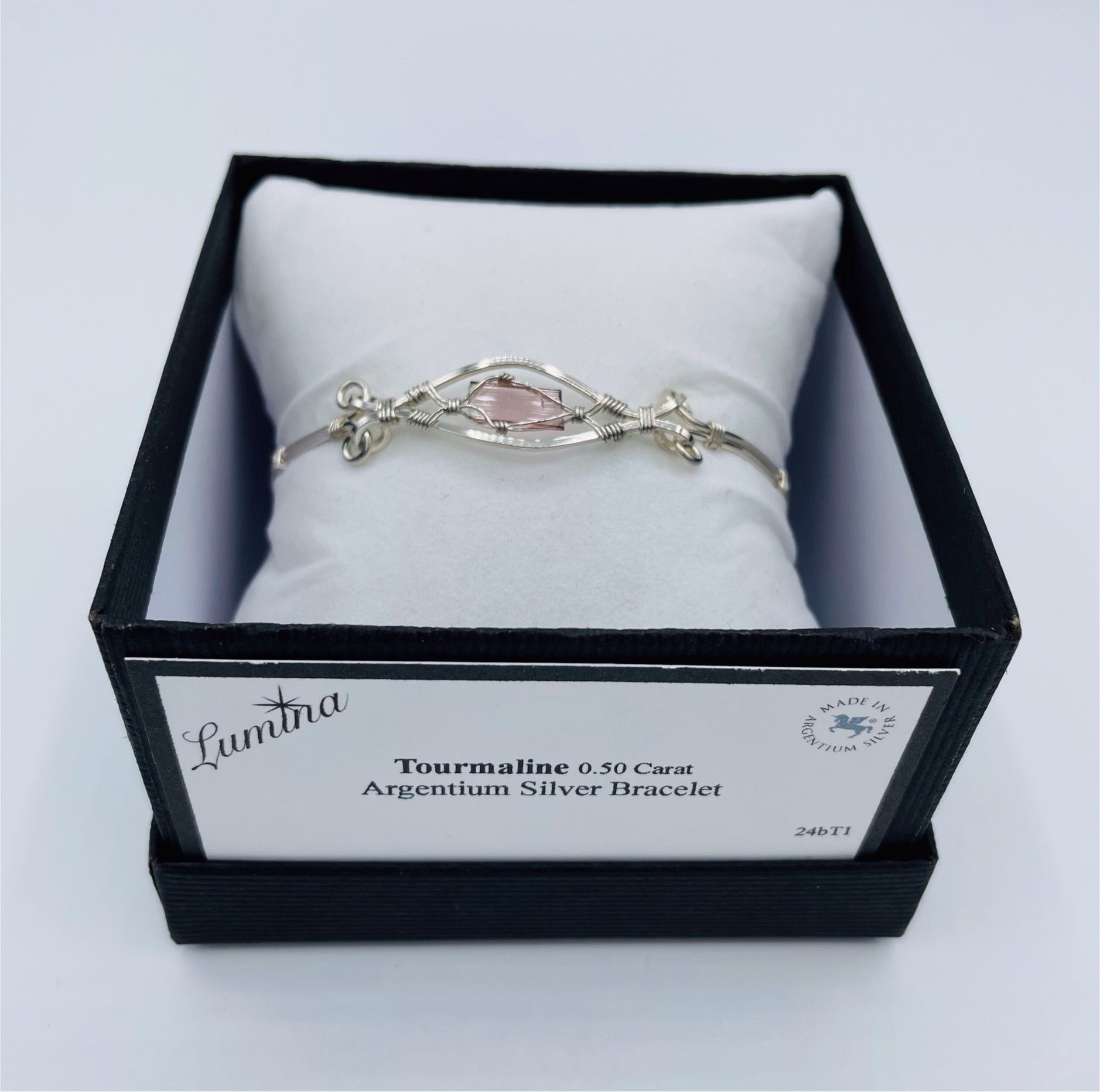 Pink Tourmaline Argentium Silver Bracelet