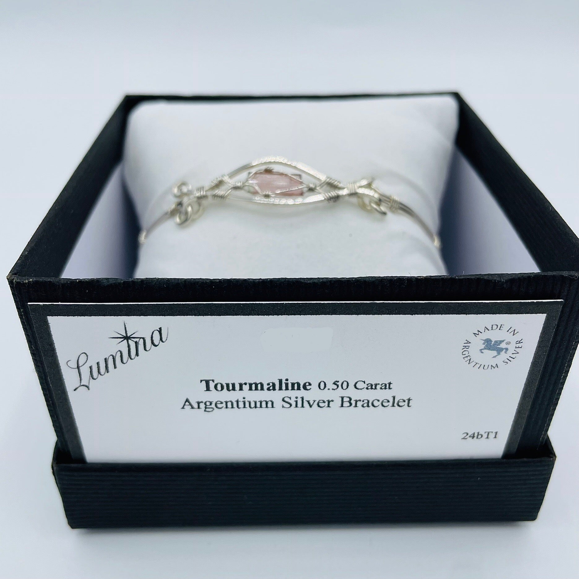 Pink Tourmaline Argentium Silver Bracelet