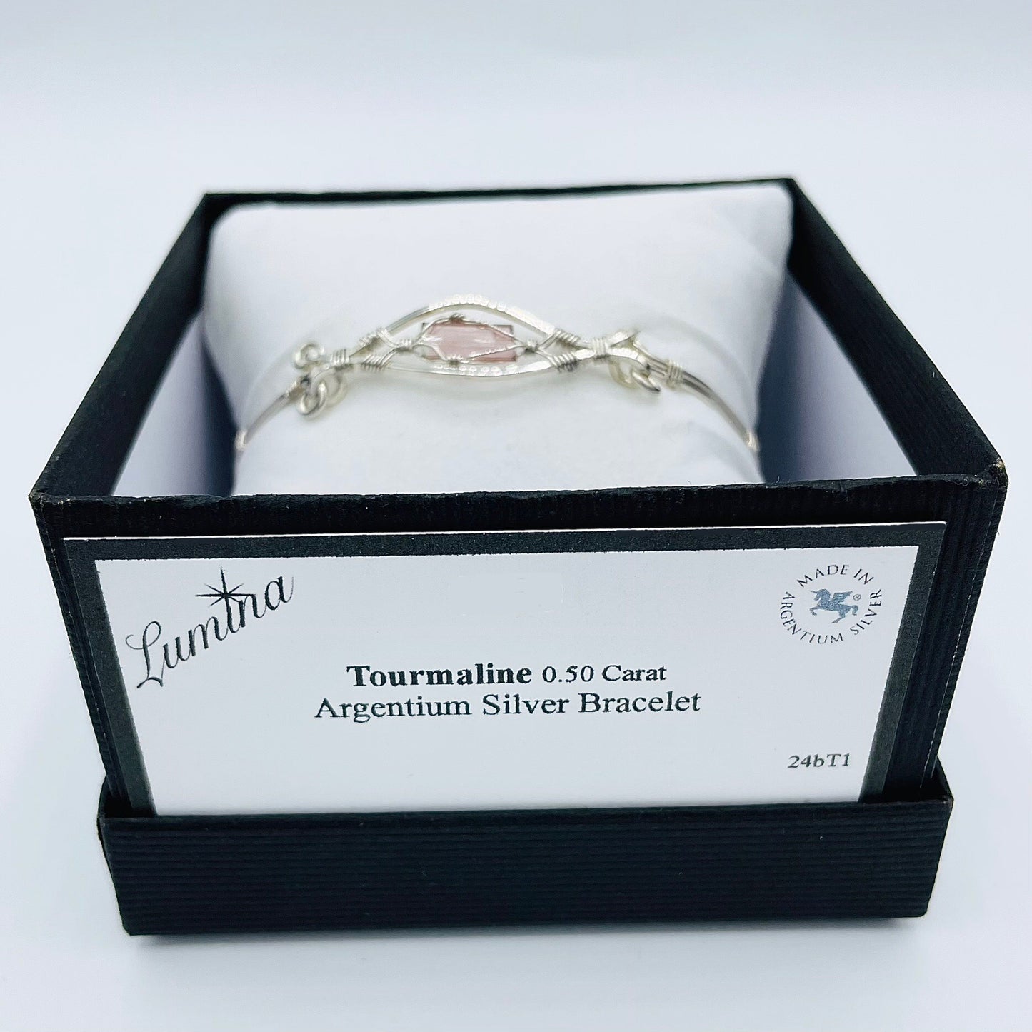 Pink Tourmaline Argentium Silver Bracelet