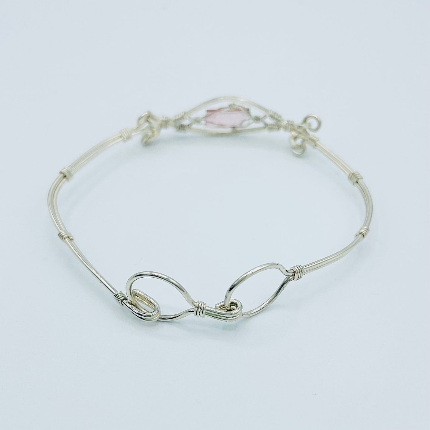 Pink Tourmaline Argentium Silver Bracelet