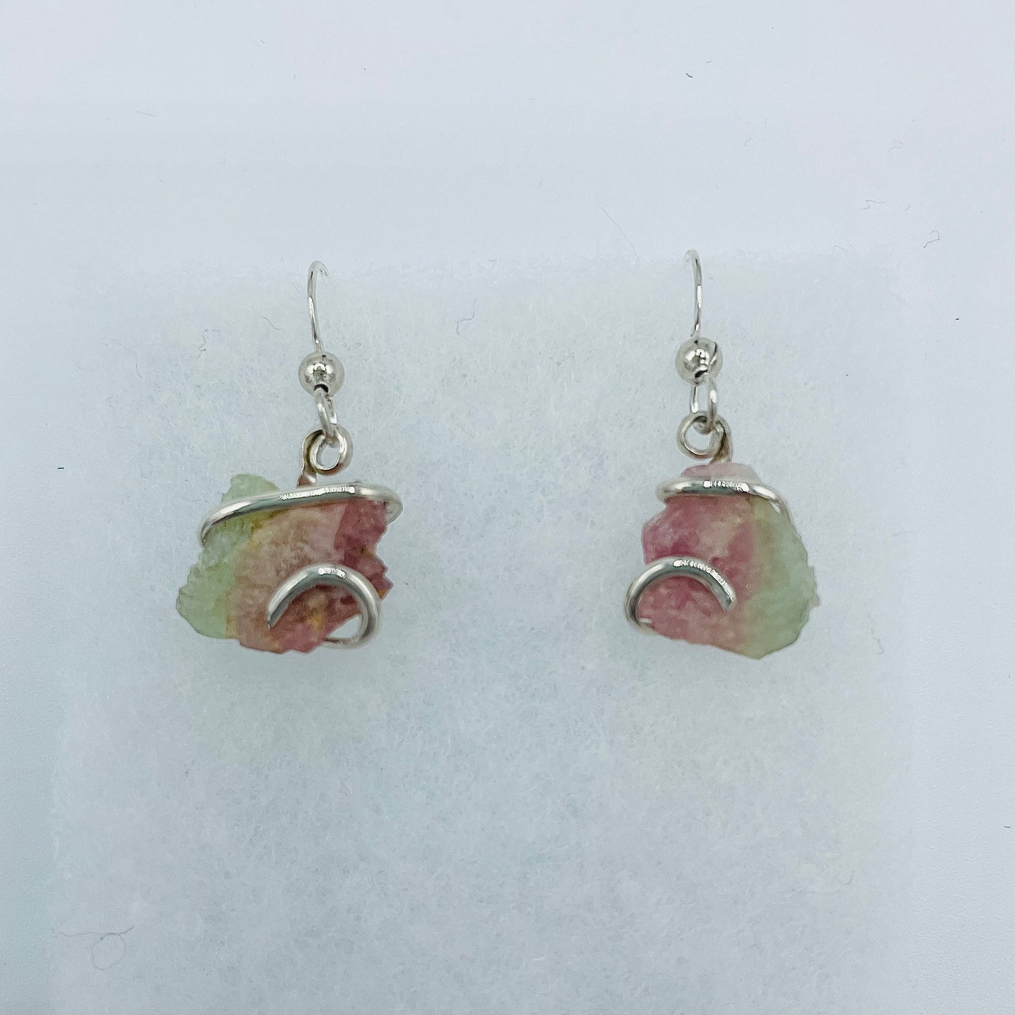 Watermelon Tourmaline
6.9 Total Carat Weight
Argentium Silver Earrings