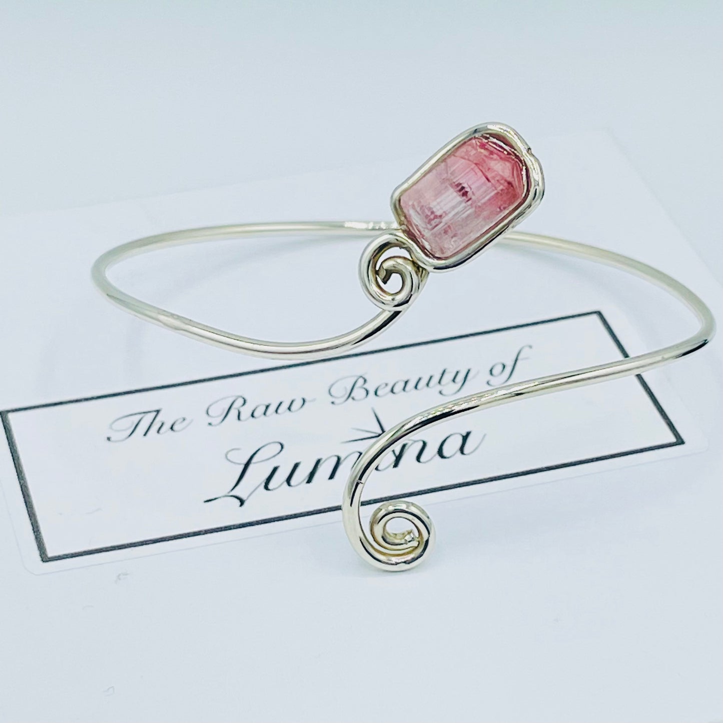 Pink Ombré Tourmaline Argentium Silver Bracelets