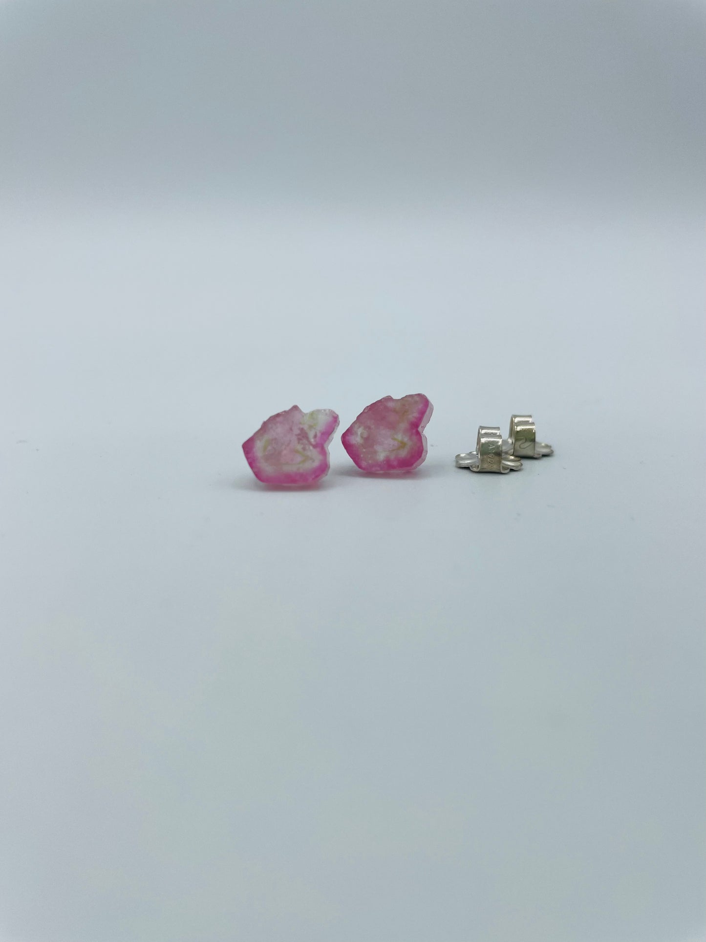 Bi-Color Tourmaline Argentium Silver Earrings