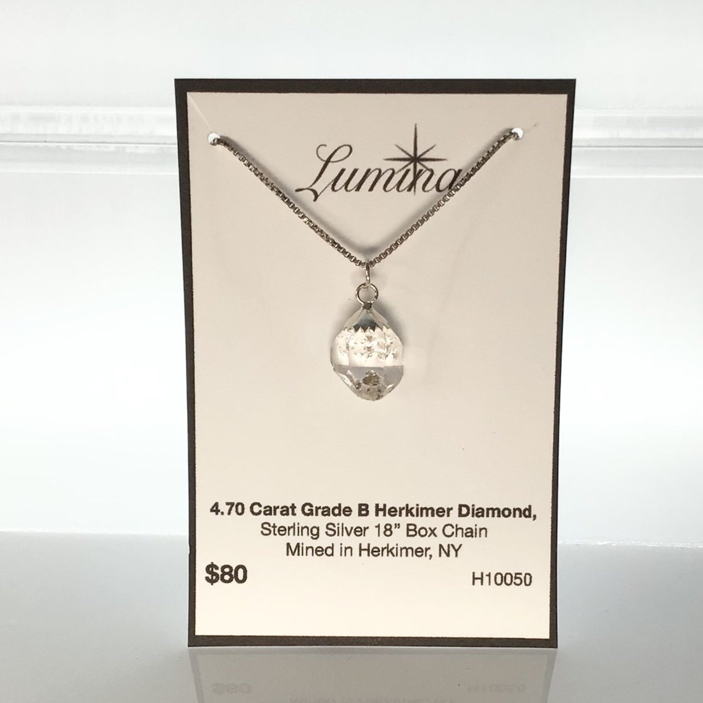 Herkimer Diamond 4.70 ct Sterling Silver Necklace