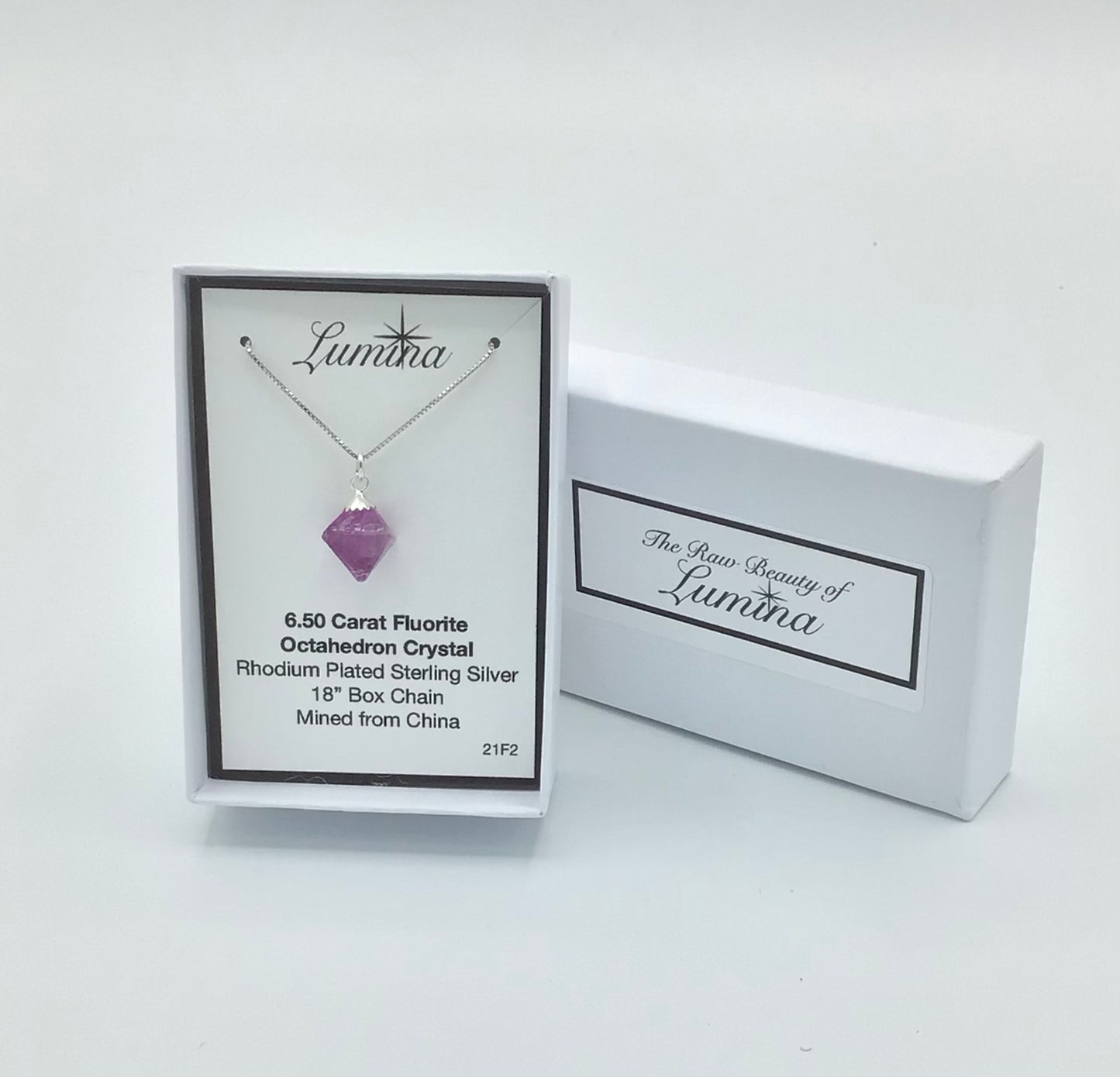 Fluorite Rhodium Plated Sterling Silver Chain