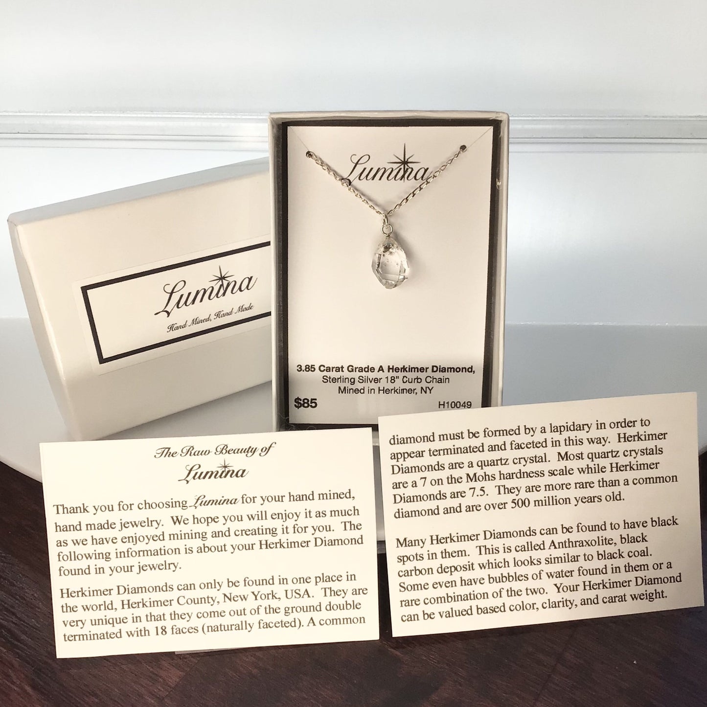 Herkimer Diamond 3.85 Carat Sterling Silver Necklace