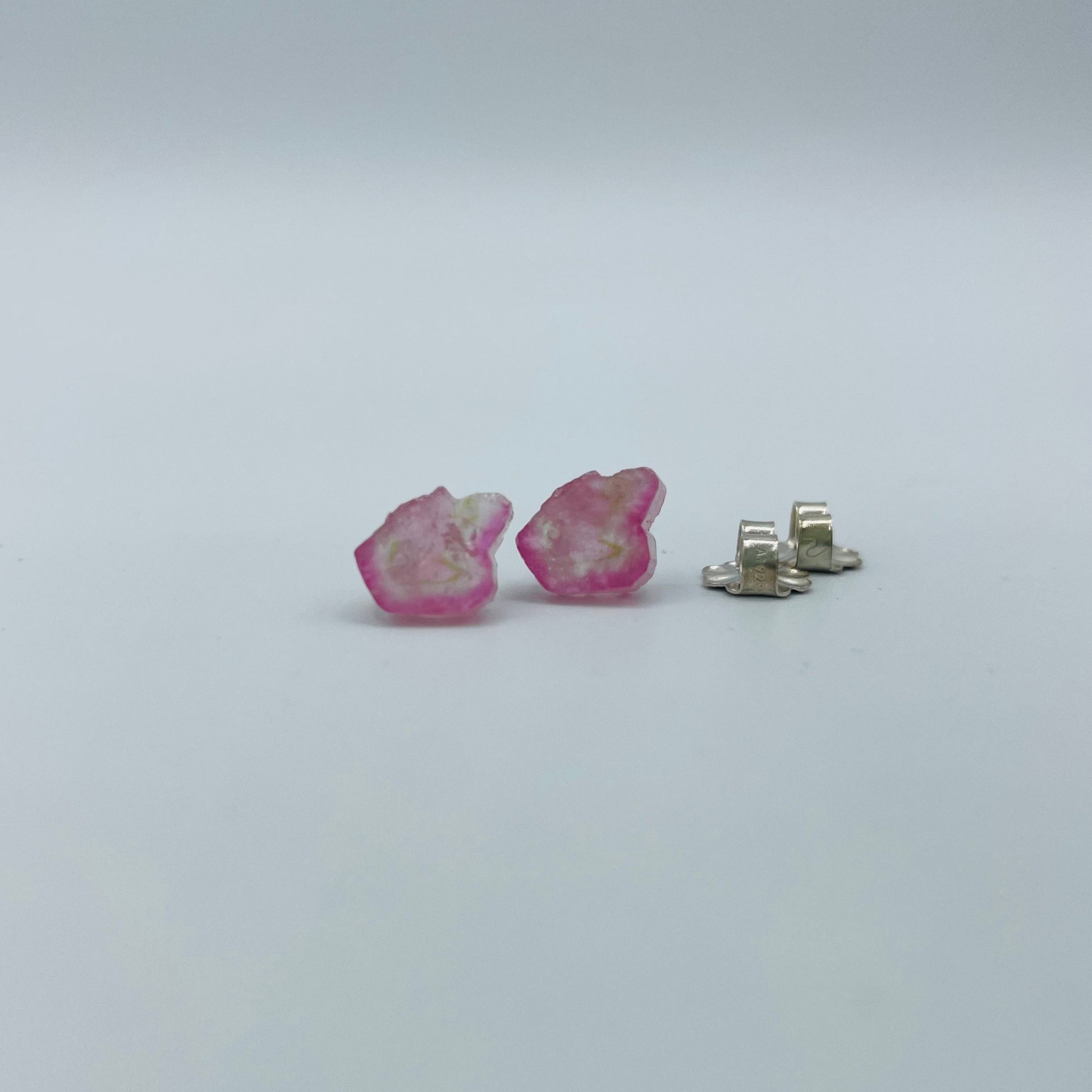 Bi-Color Tourmaline Argentium Silver Earrings