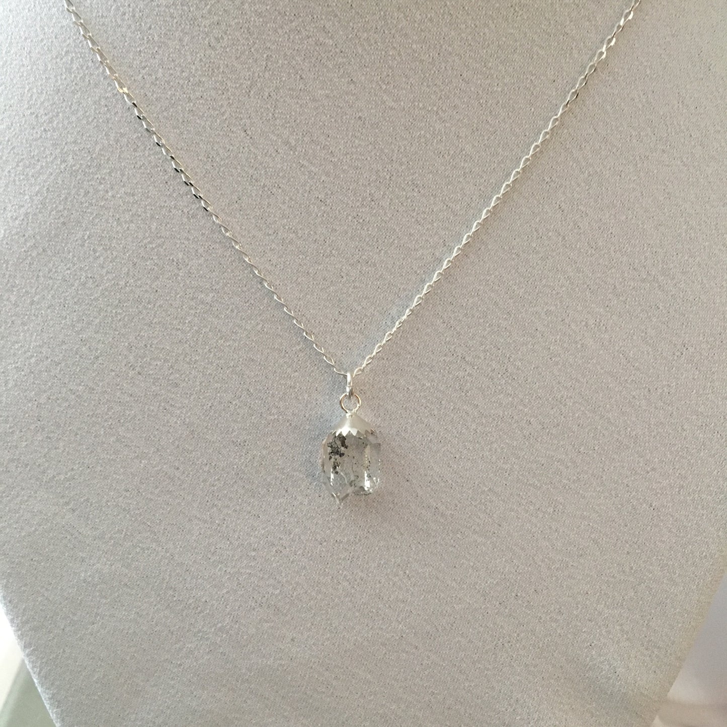 Herkimer Diamond Twin 4.10 ct Sterling Silver Necklace