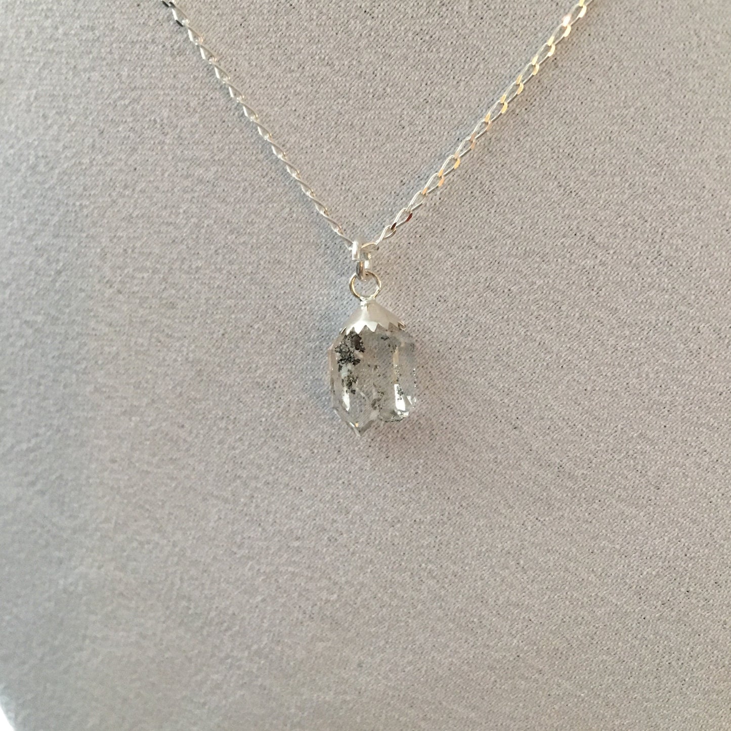 Herkimer Diamond Twin 4.10 ct Sterling Silver Necklace