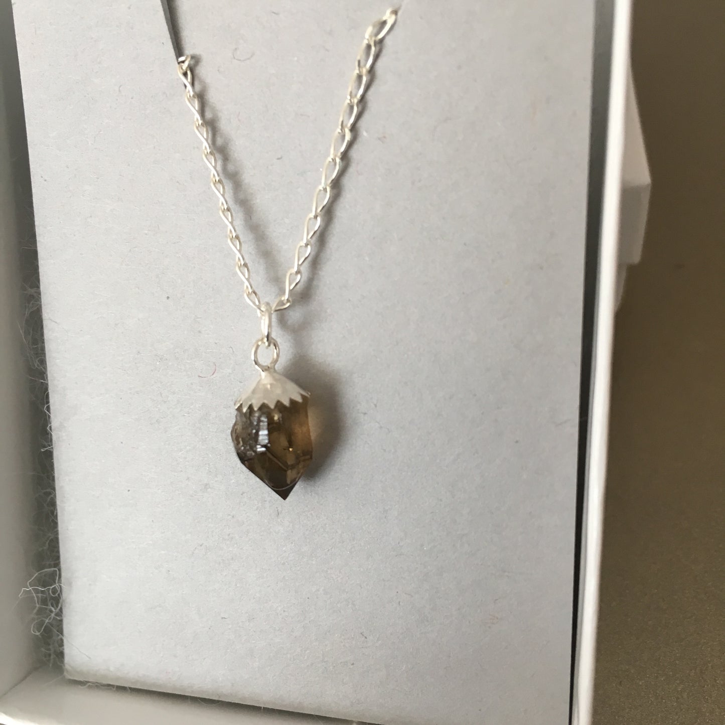 Smokey Quartz 3.40 ct Sterling Silver Necklace