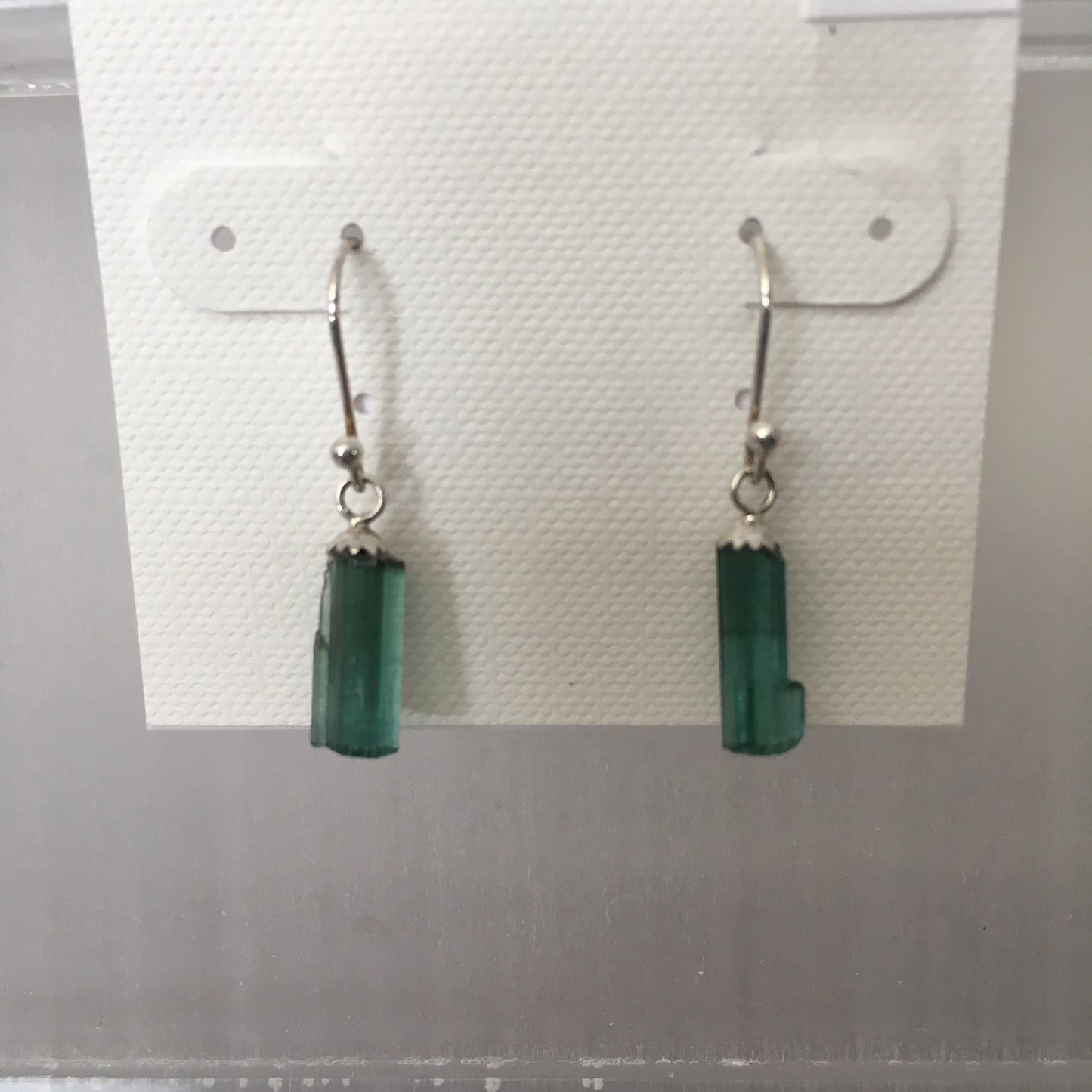 Green Tourmaline 3.70 carat sterling silver earrings
