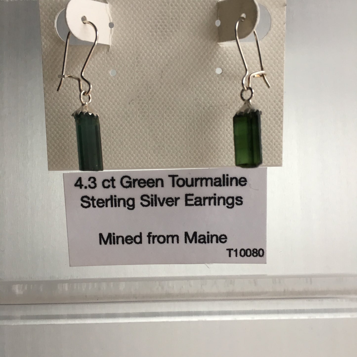 Green Tourmaline 4.3 ct Sterling Silver Earrings
