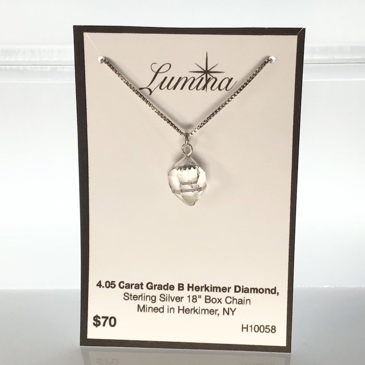 Herkimer Diamond 4.05 Carat Sterling Silver Necklace