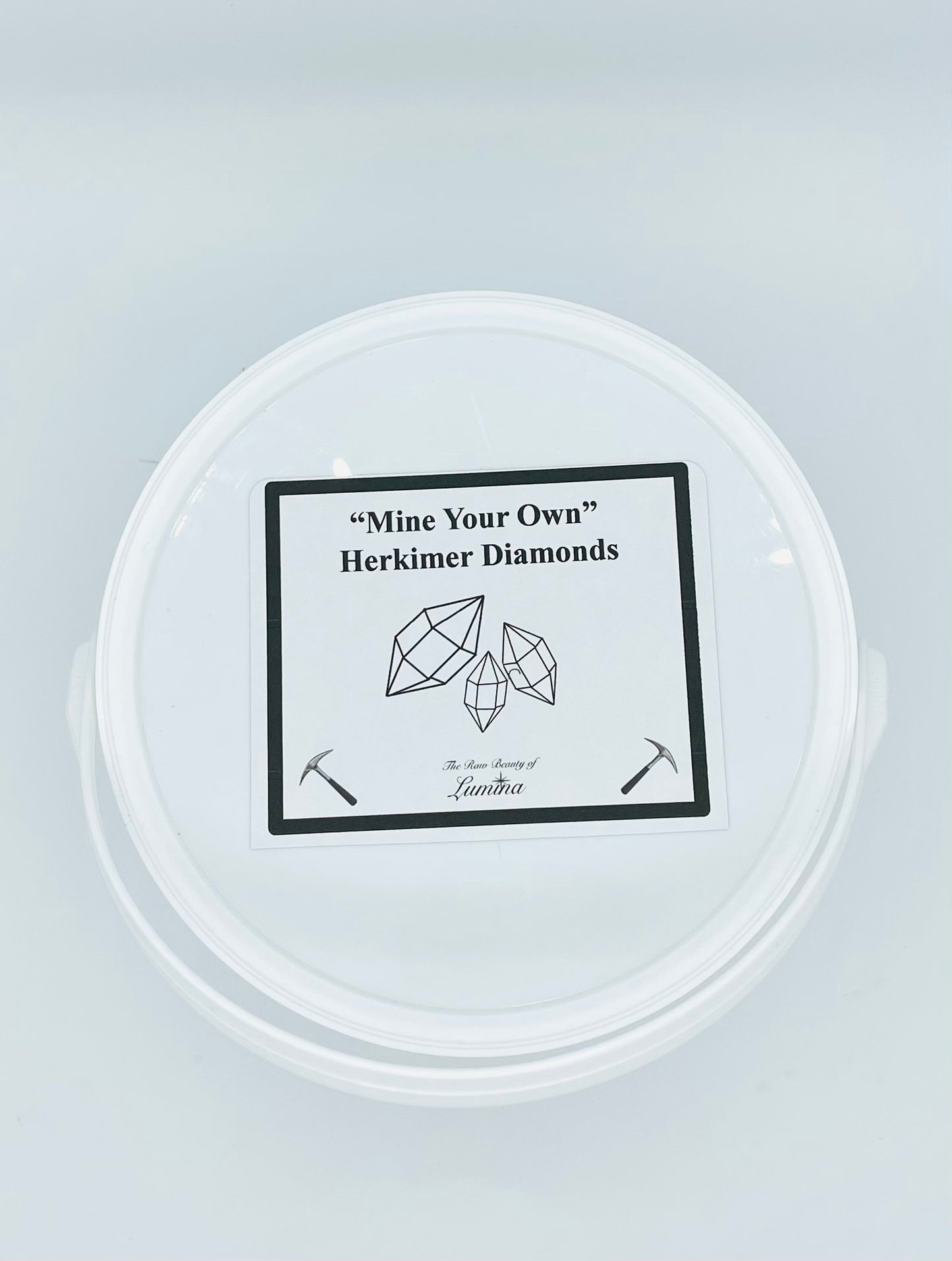 “Mine Your Own” Herkimer Diamond Bucket (Lid view)