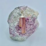 Pink Tourmaline Cluster Naturally Terminated Necklace on specimen.  Specimen not included 