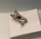 Argentium Silver Garnet Wrap Ring