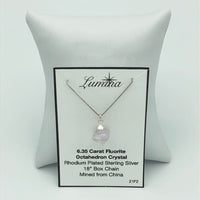 Fluorite Rhodium Plated Sterling Silver Chain