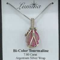 Bi-Color Tourmaline Argentium Silver Necklace