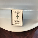  0.40 Carat Green Tourmaline on a Rhodium Plated Sterling Silver Cross and Rhodium Plated Sterling Silver 18” Box Chain.