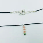 1.90 Carat Watermelon Tourmaline, Naturally Terminated  Argentium Silver Wire Wrapped Pendent & Clasp Toggle Set-Up  20” Black Cotton Wax Cord  Mined from Maine