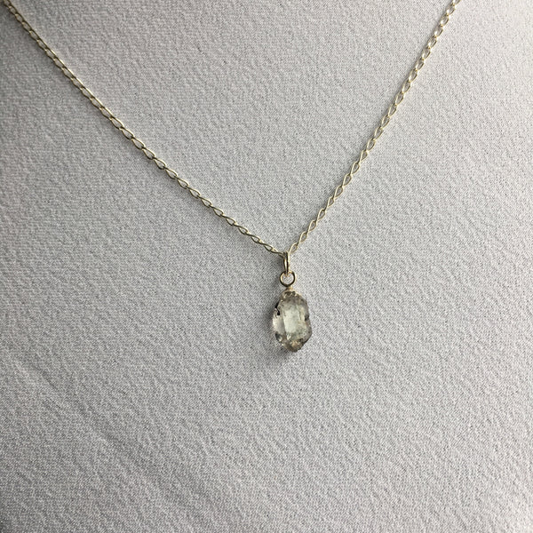 Herkimer Diamond 1.70 carat Sterling Silver Necklace sterling Silver Curb Chain