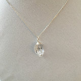 Herkimer Diamond 8.85 carat Sterling Silver Curb Chain Necklace 