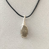Naturally colored druzy wire wrapped necklace.