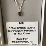 Smokey Quartz 0.65 ct Sterling Silver Necklace