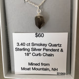 Smokey Quartz 3.40 ct Sterling Silver Necklace