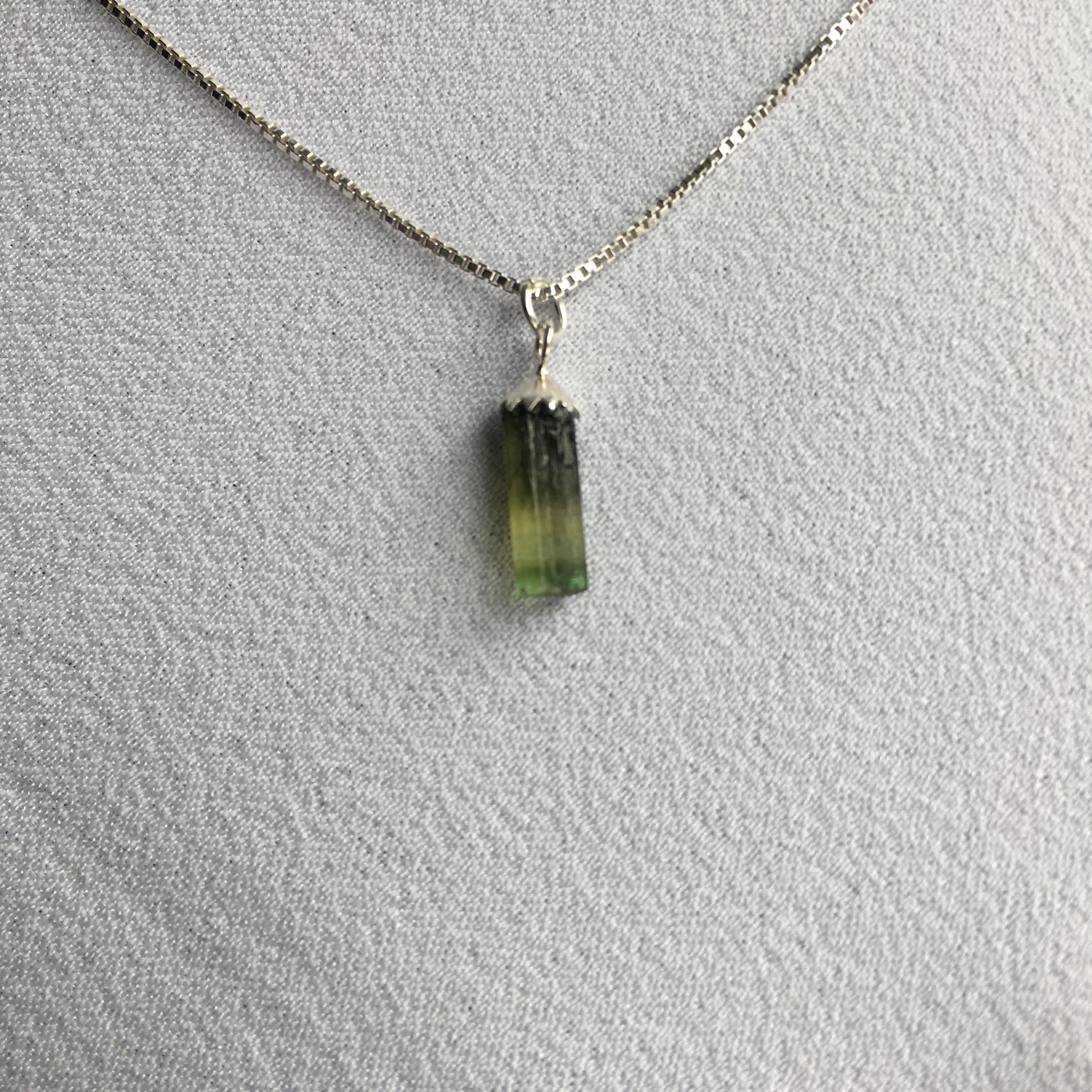 Green Tourmaline ct Sterling Silver Necklace
