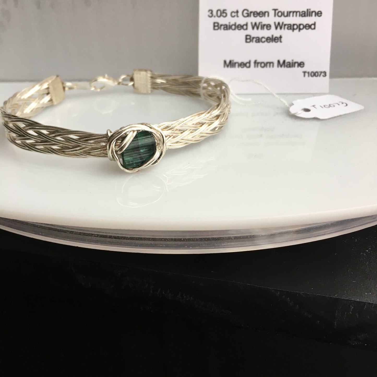 Green Tourmaline 3.05 ct Wire Wrapped Bracelet