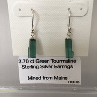 Green Tourmaline 3.70 ct Sterling Silver Earrings