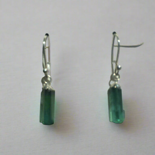 Green Tourmaline 3.70 ct Sterling Silver Earrings