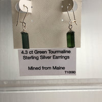 Green Tourmaline 4.3 ct Sterling Silver Earrings